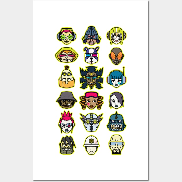 Jet Set Radio Characters (colors) Wall Art by barbes-artworks